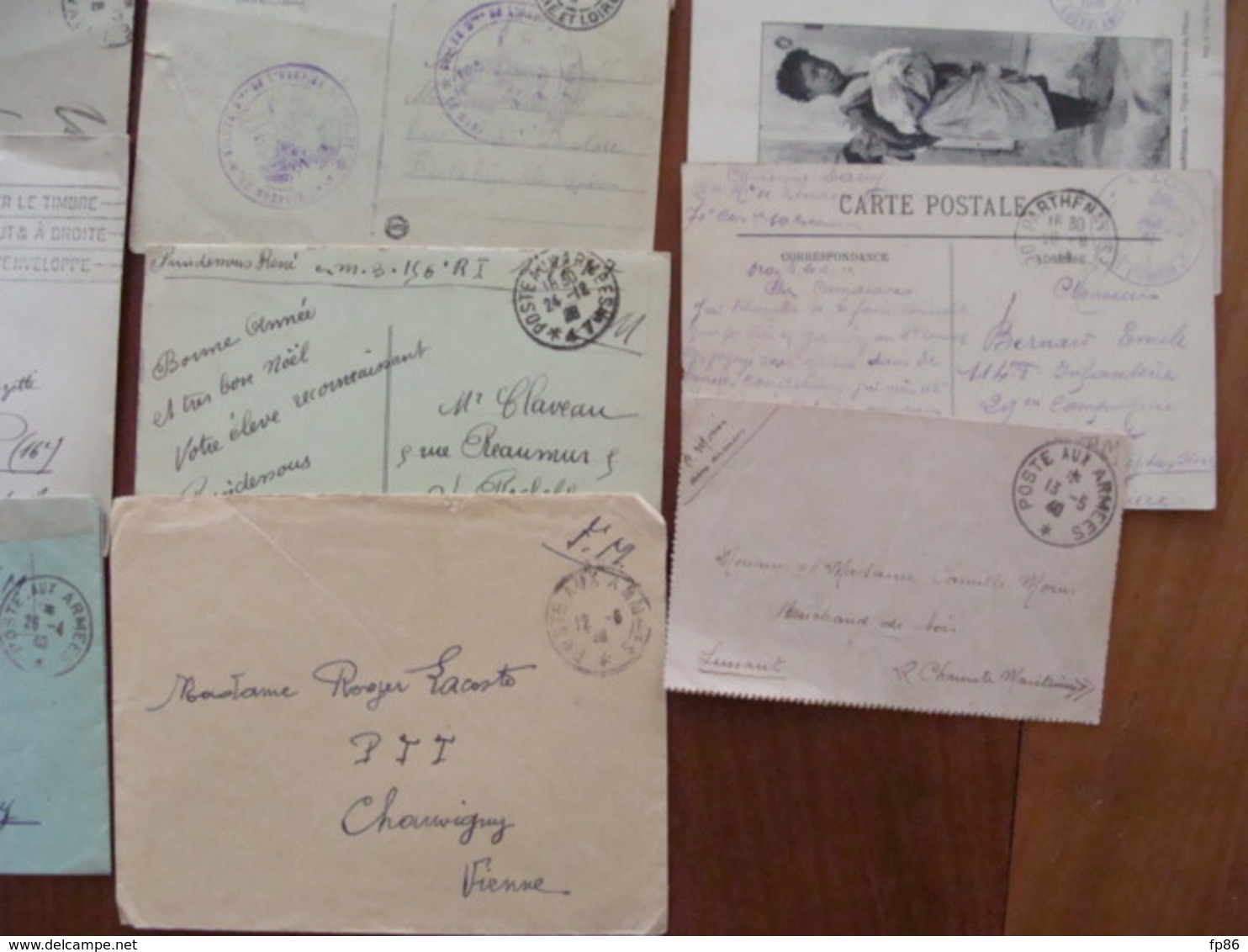 LOT 320 LETTRES CPA  CACHET MILITAIRE DE 1914 AUX ANNEES 1960 MARCOPHILIE TRESOR ET POSTE VOIR PHOTOS DU LOT