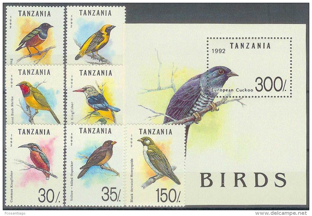 PAJAROS/TANZANIA -.Yvert#1166/72+HB181 - MNH ** - Cuckoos & Turacos