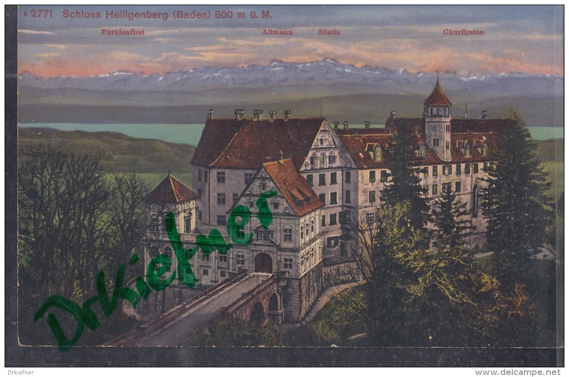 Schloss Heiligenberg, Mit Alpenpanorama, Um 1910 - Markdorf