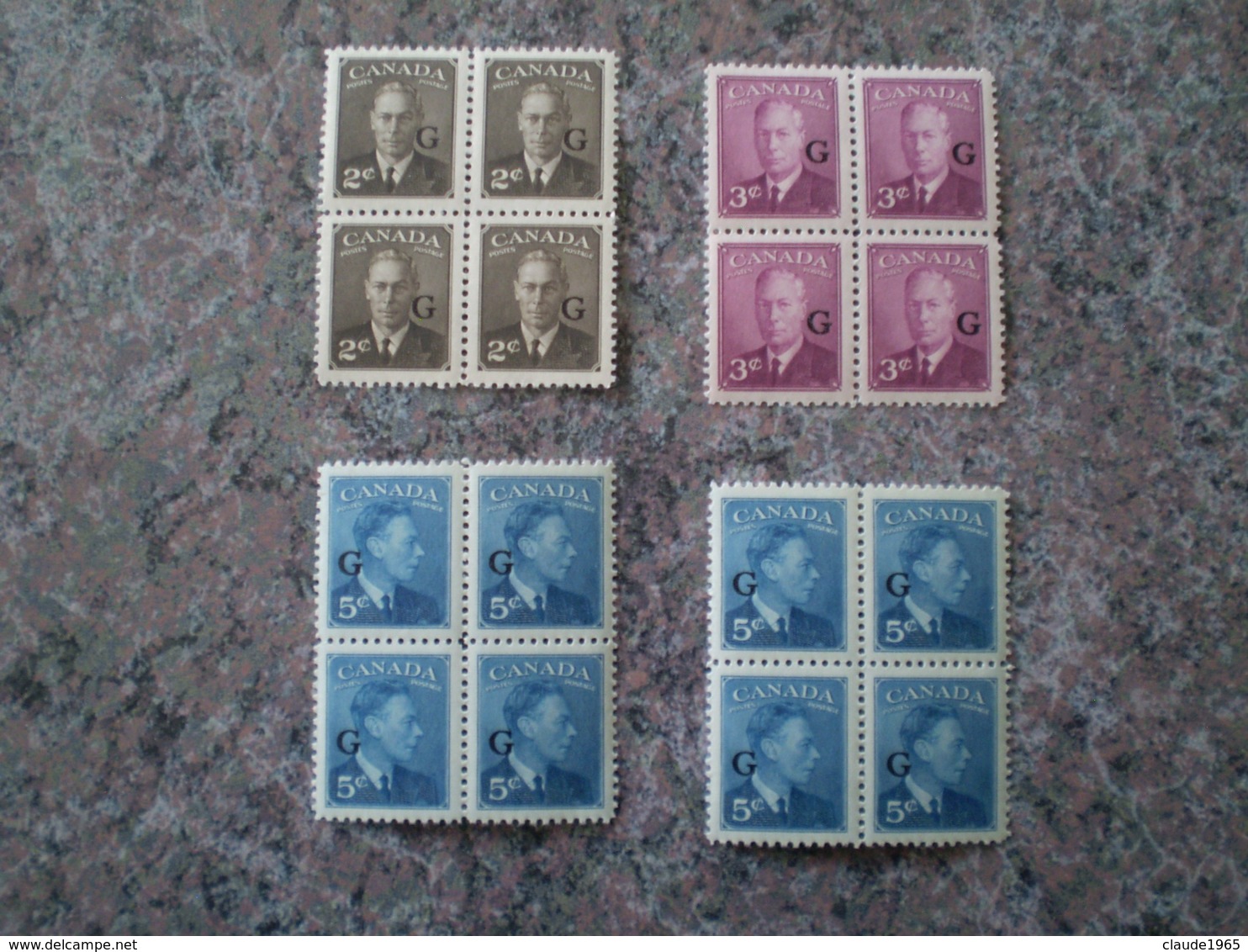 Canada 1950 # O17 - O18 - O20  Overprint Mint 4 Block - Aufdrucksausgaben