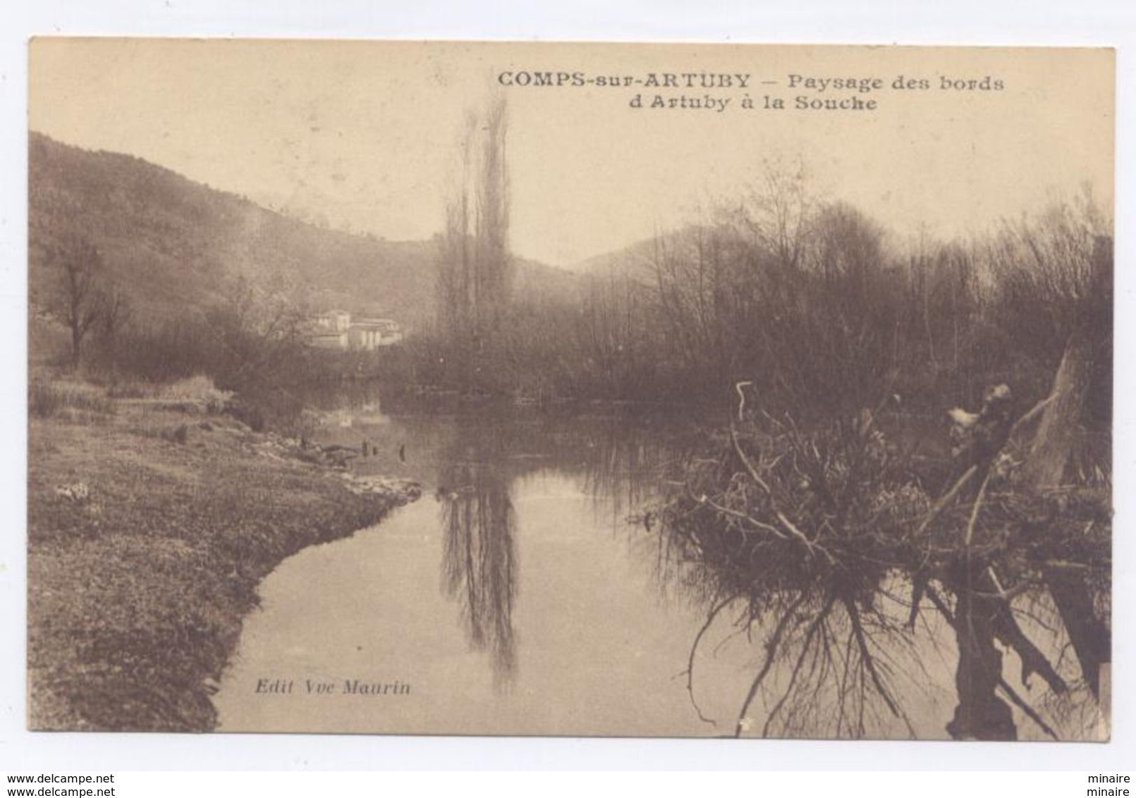 COMPS Sur ARTUBY -Paysage Des Bords D'Artuby à La Souche- Bon état- Circulée 1927 - Comps-sur-Artuby