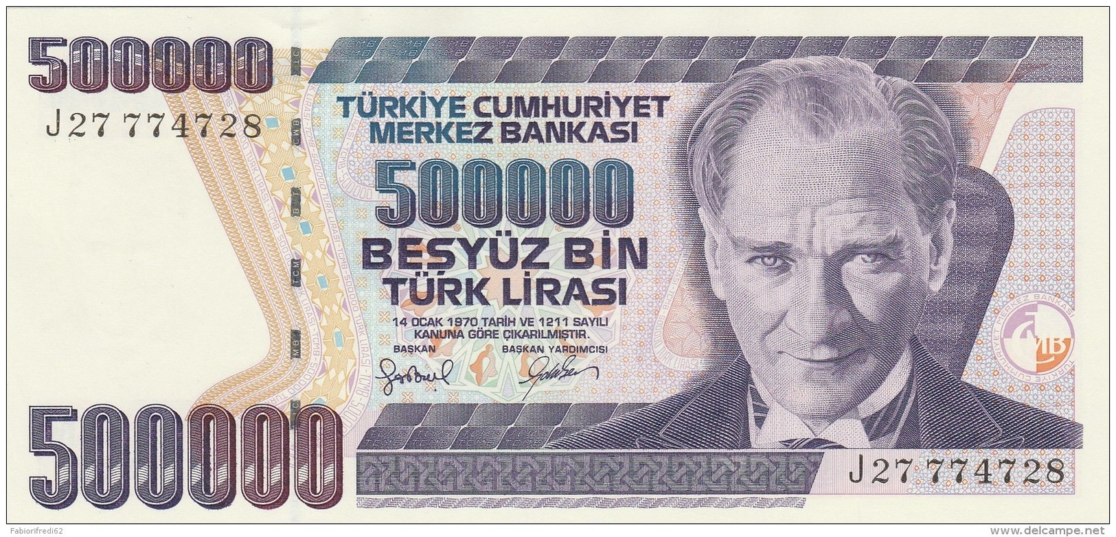 TURCHIA 500000 LIRAS -UNC - Turchia