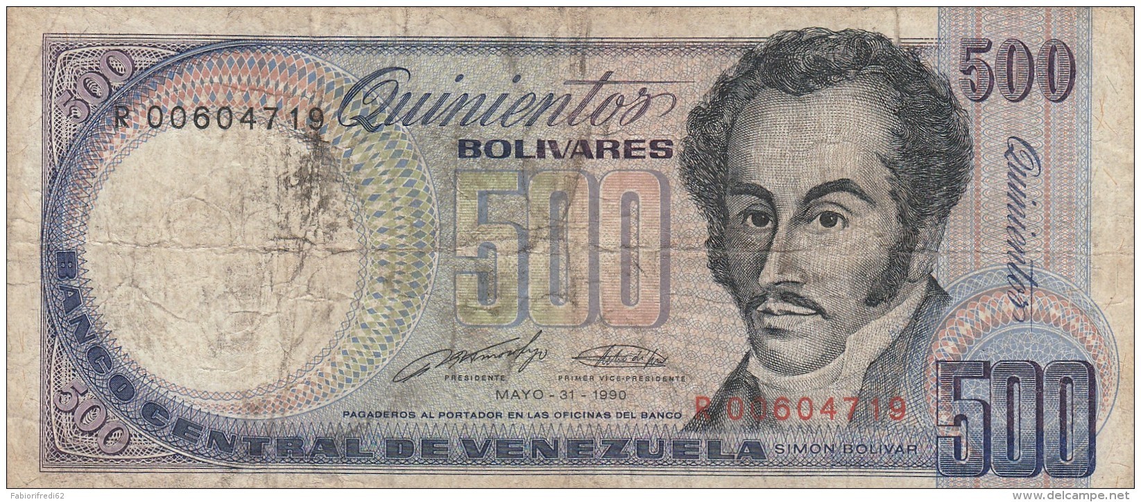 VENEZUELA 500 BOLIVARES 1990- VF (BA21 - Venezuela