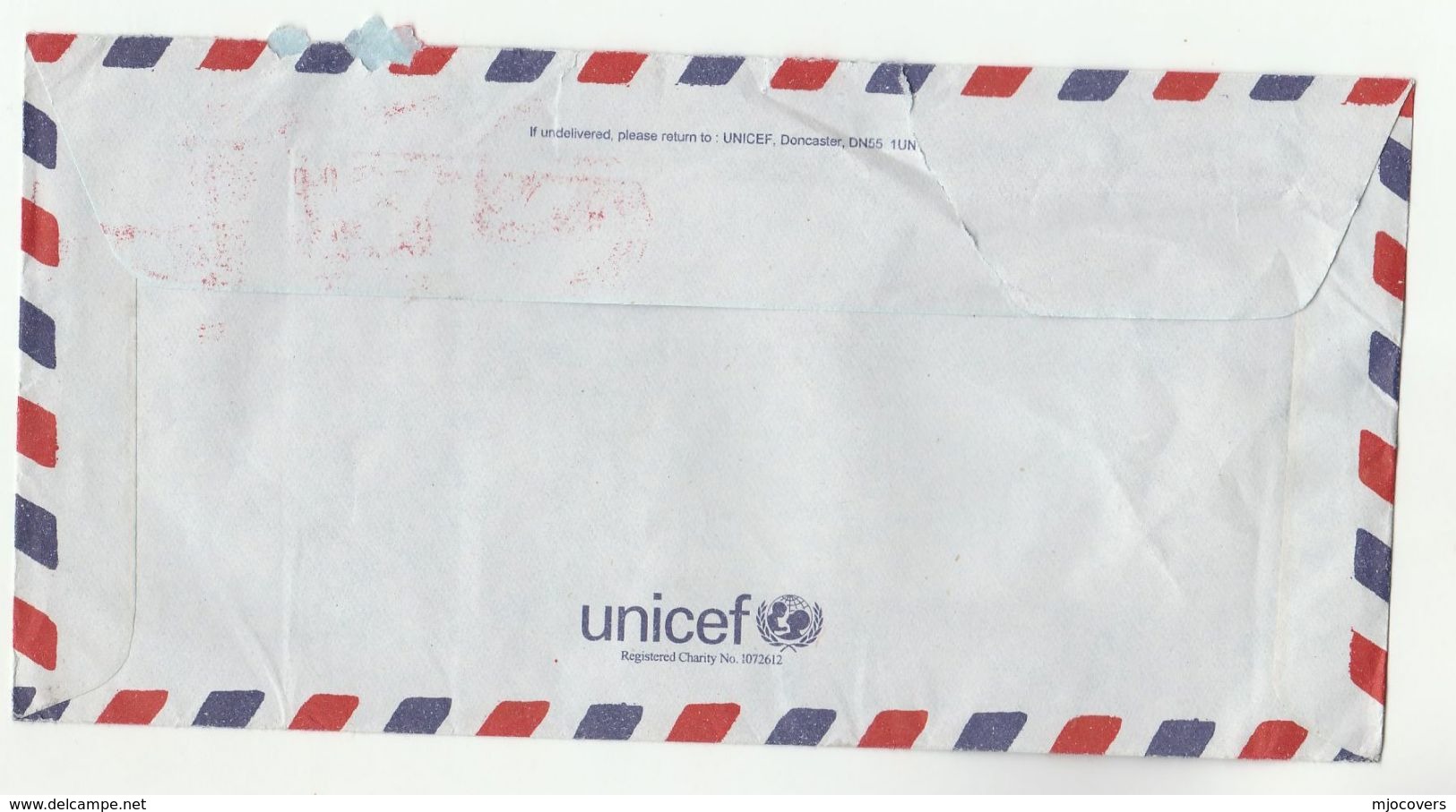 2004 Air Mail INDIA UNICEF COVER Franked WATERFALL Stamps & METER Un United Nations - UNICEF