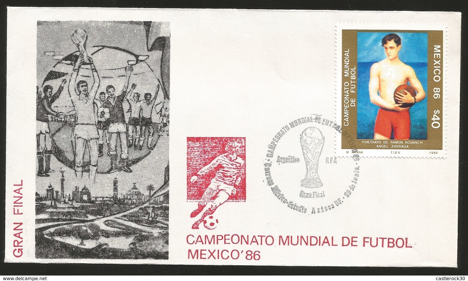 J) 1986 MEXICO, WORLD MEXICO SOCCER CHAMPIONSHIP 86, MAP, FLAG, CUP, GRAND FINALE, DIMANCHE, PORTRAIT OF ERNEST CHARLES - Mexico