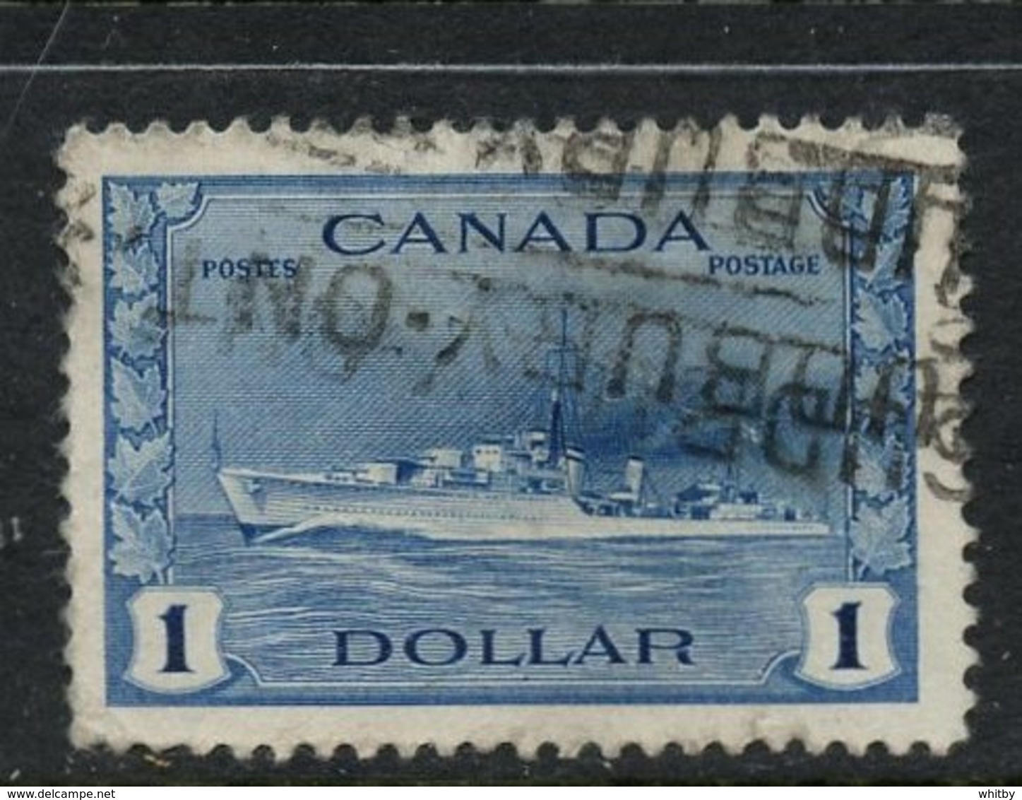 Canada 1942 $1 Destroyer Issue #262 Thinned - Used Stamps