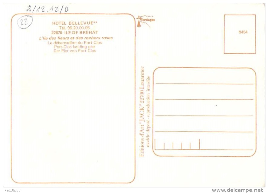 22 - ILE DE BREHAT : HOTEL BELLEVUE - CPSM CPM Grand Format CPA - Côtes D'Armor - Ile De Bréhat