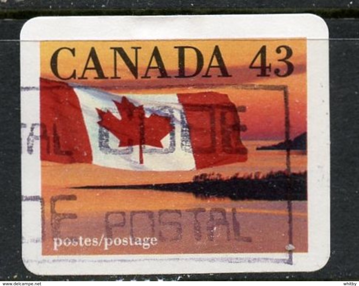 Canada 1992  43 Cent Quick Stick Flag Issue  #1389 - Used Stamps