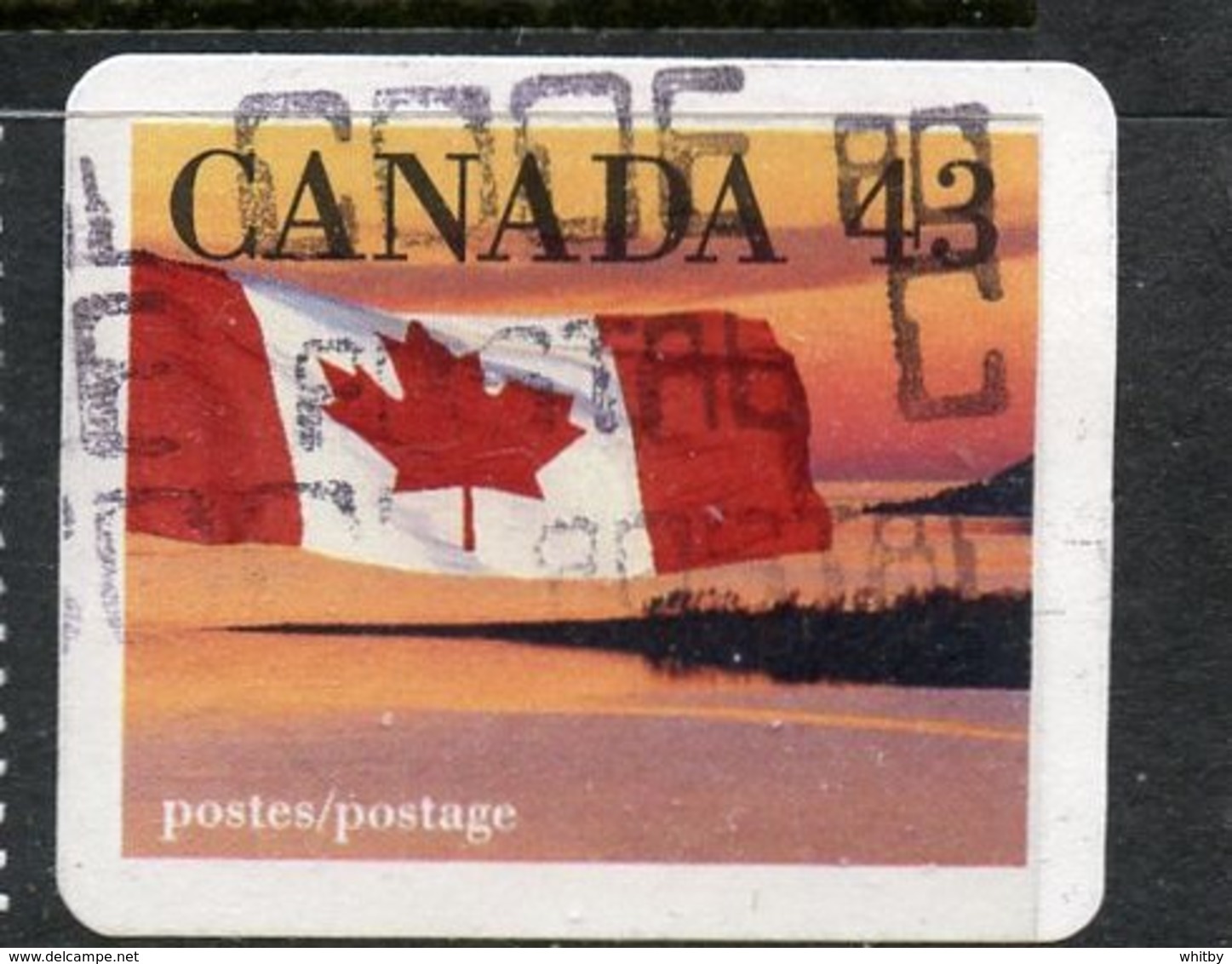 Canada 1992  43 Cent Quick Stick Flag Issue  #1389 - Used Stamps