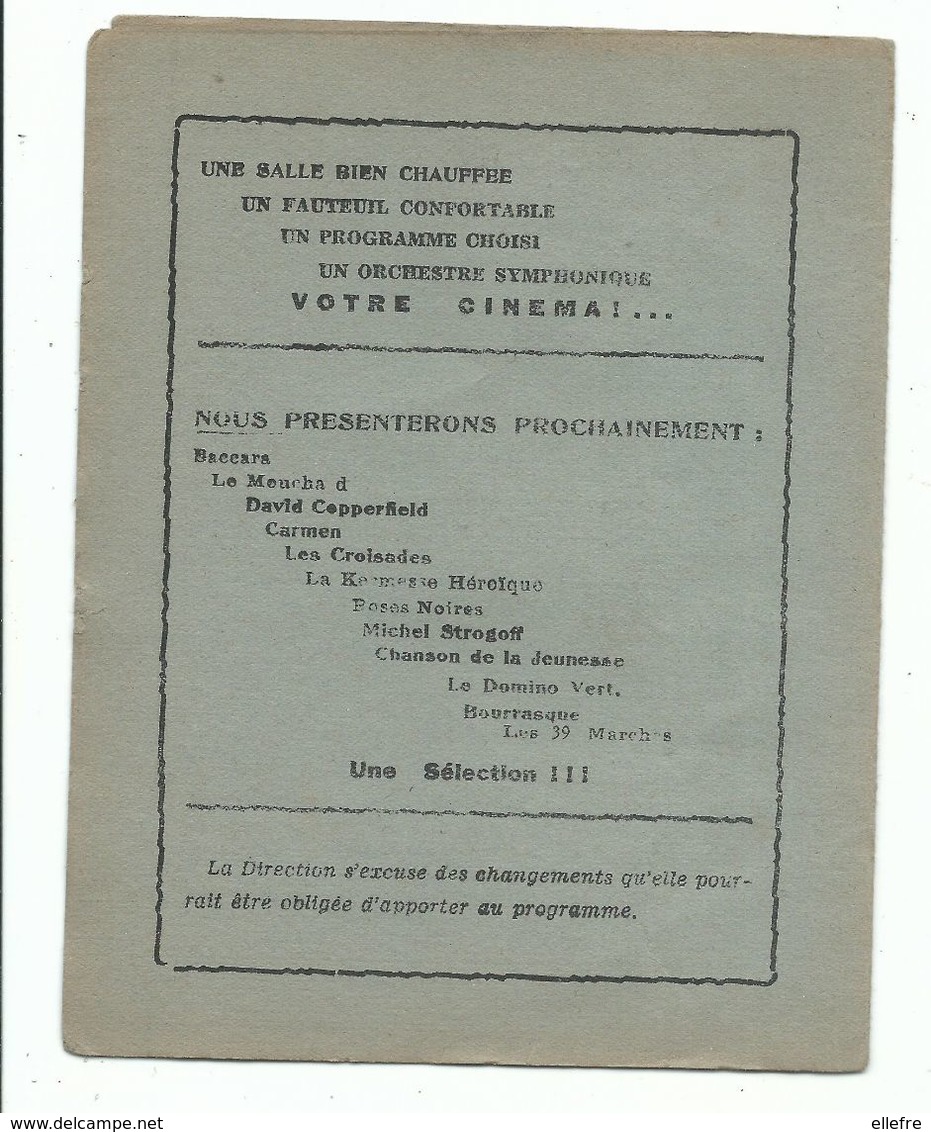 Programme De Cinéma Cinéma Royal Monceau Paris - 1936 - Publicité Bas - Programmes