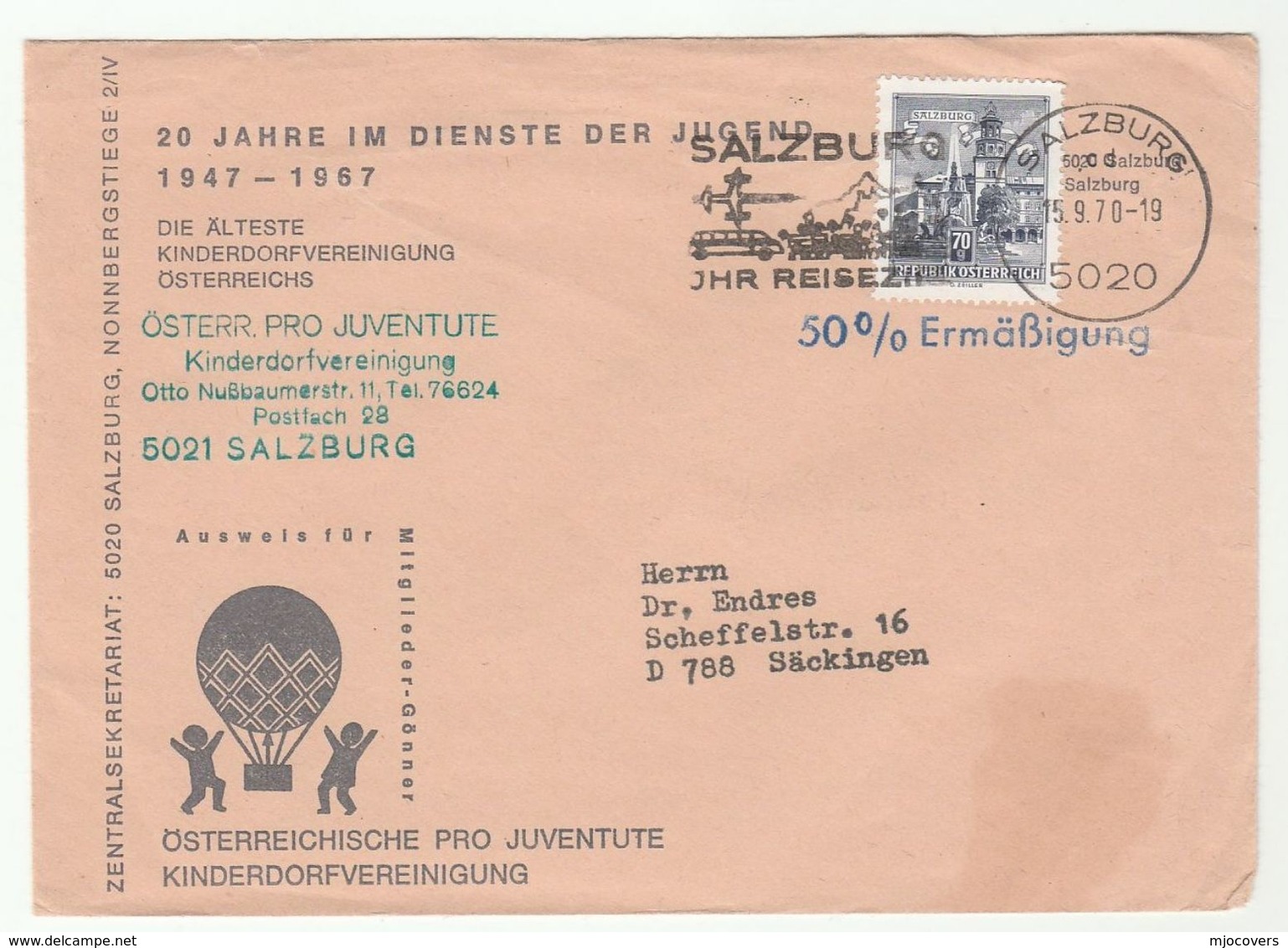 1970 AUSTRIA BALLOON Pic EVENT COVER Stamps Ballooning Bus Slogan - Other (Air)