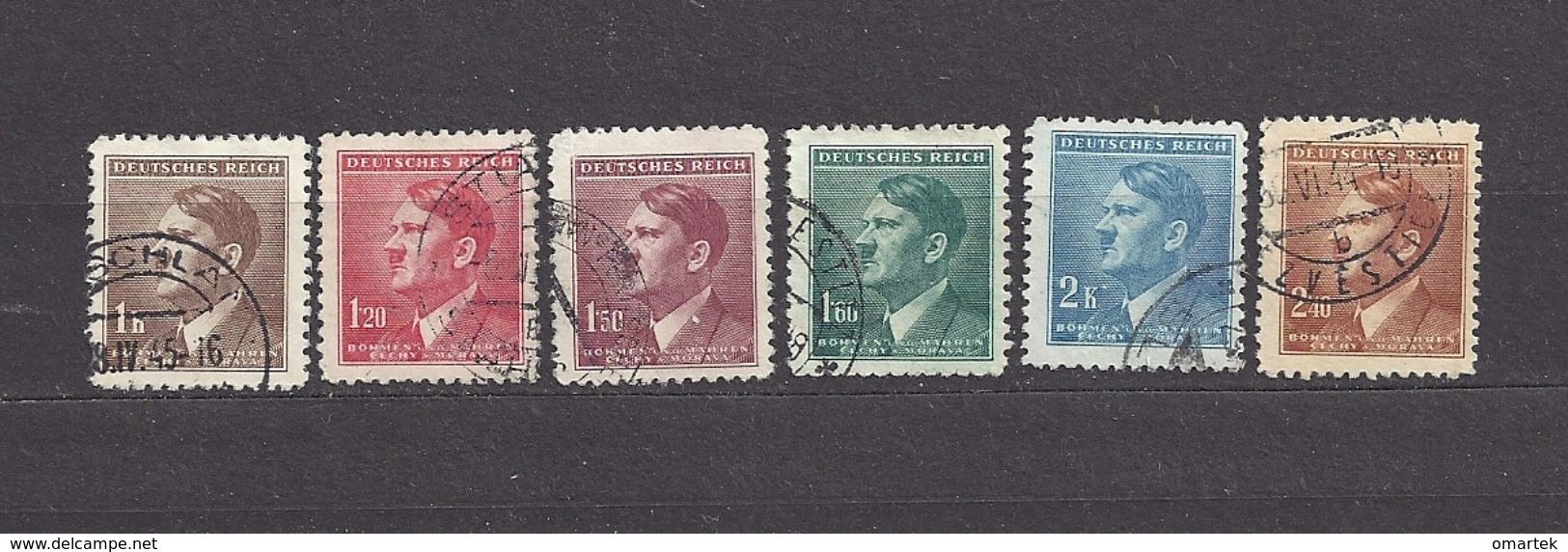 Bohemia & Moravia Böhmen Und Mähren 1942 Gest ⊙ Mi 95, 96, 97, 98, 99, 100 Sc 68, 69, 70, 71, 72, 73 Hitler. 6 Stamps - Usados