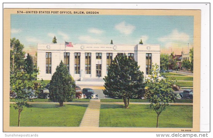 Oregon Salem Post Office Curteich - Salem