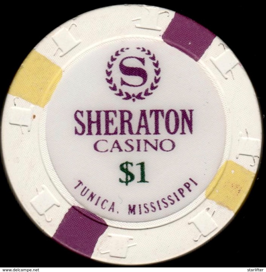 $1 Casino Chip. Sheraton, Tunica, MS. K97. - Casino