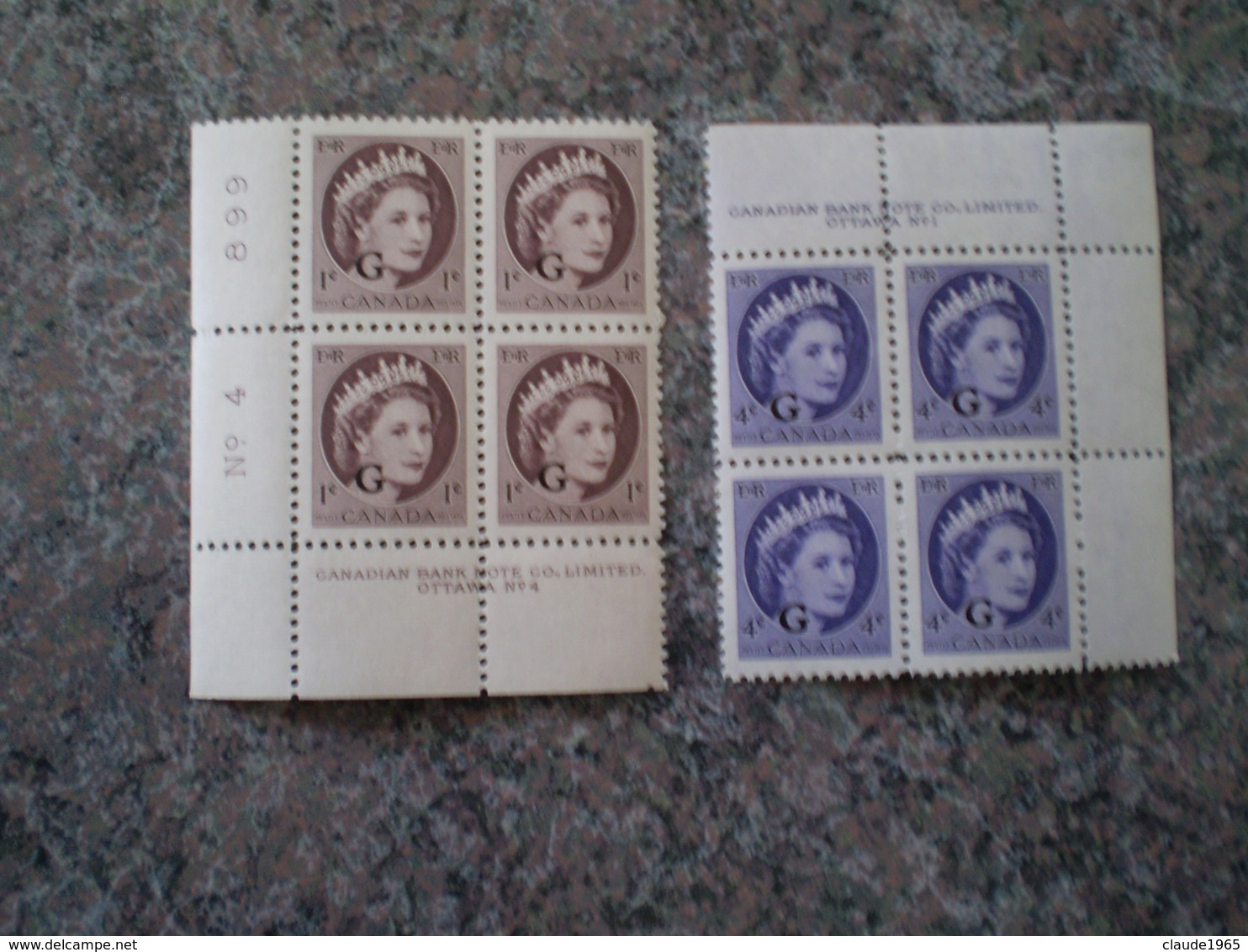 Canada 1955 #  O40 - O43 Overprint Mint 2 Block - Surchargés