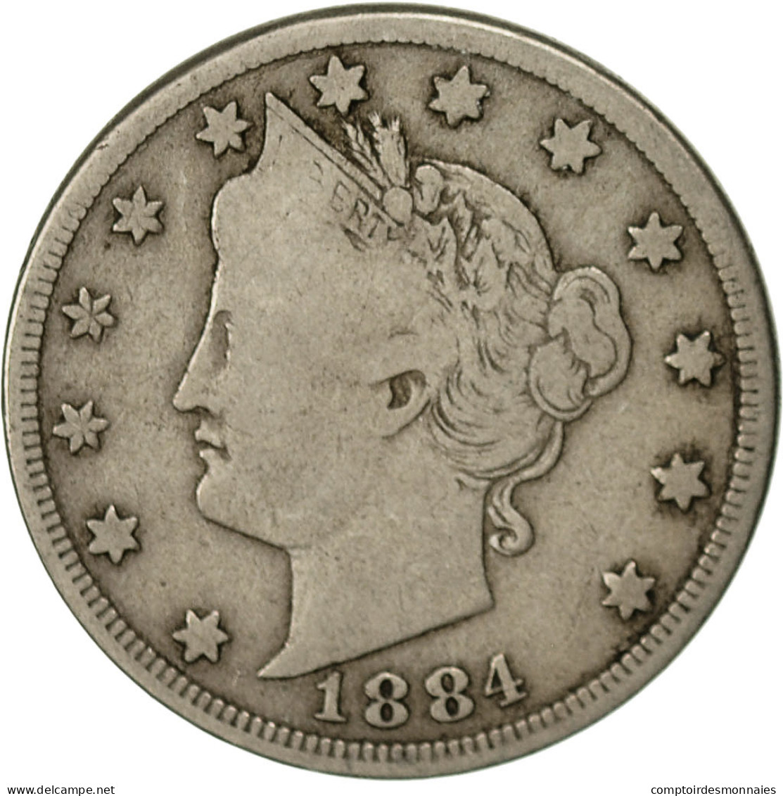 États-Unis, Liberty Nickel, 5 Cents, 1884, U.S. Mint, Philadelphie, TB+ - 1883-1913: Liberty