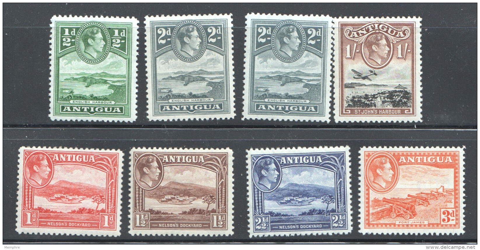 ANTIGUA   George VI * Definitives  SG 98-103, 105, 101a  UM - MNH - 1858-1960 Colonie Britannique