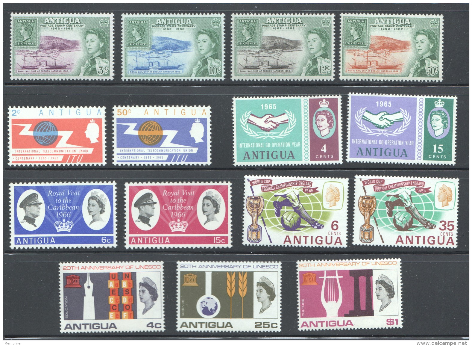ANTIGUA   6 Commemorative Series 1962-6  UM - MNH - 1960-1981 Autonomie Interne