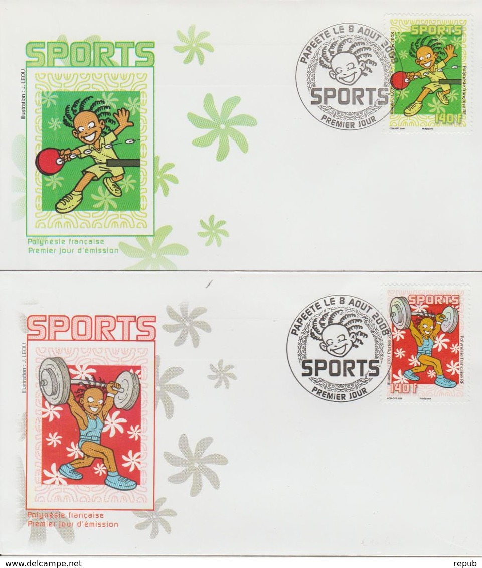 Polynésie Française 2008 Sports 840-841 - FDC