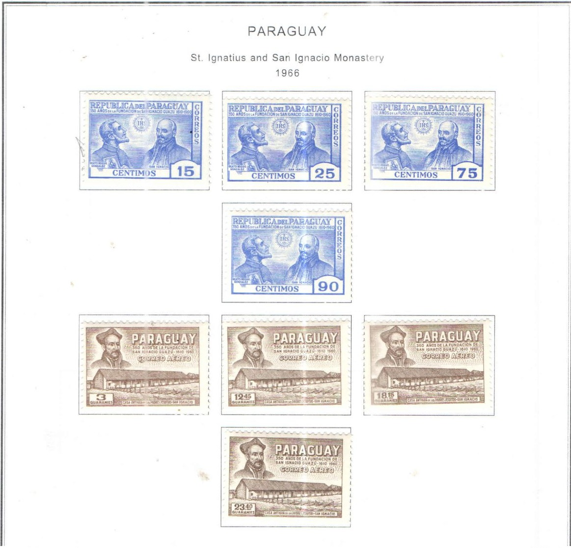 Paraguay PO+PA 1966 S.Ignazio Monastero  Scott.935/942+Nuovi See Scan On Scott.Album - Paraguay