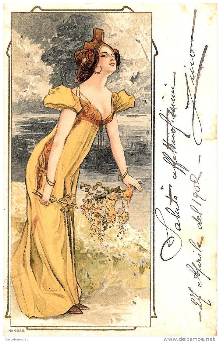 [DC11596] CPA - STUPENDA CARTOLINA ILLUSTRATA - ART NOUVEAU - DONNA - PERFETTA - N° 4088 - Viaggiata - Old Postcard - Non Classificati