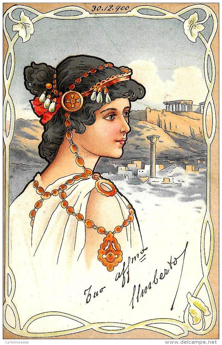 [DC11606] CPA - STUPENDA CARTOLINA ILLUSTRATA LIBERTY - DONNA - PERFETTA - Viaggiata 1900 - Old Postcard - Non Classificati