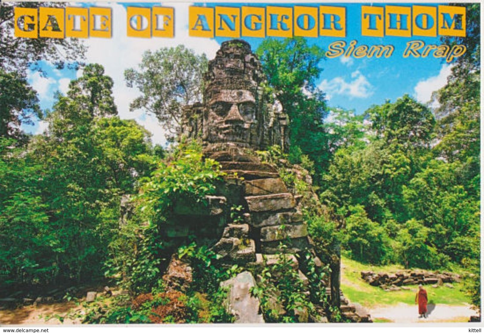 Postcard Cambodia Angkor Wat Temple Angkor Thom Gate - Kambodscha