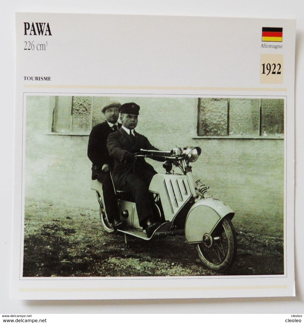 Fiche Technique MOTO Allemagne 1922 Pawa 226 Cm3 - Motos