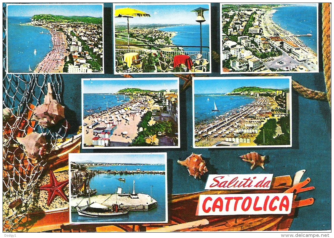 SCENES FROM CATTOLICA, RIMINI, ITALY. Circa 1985 USED POSTCARD Kw5 - Rimini