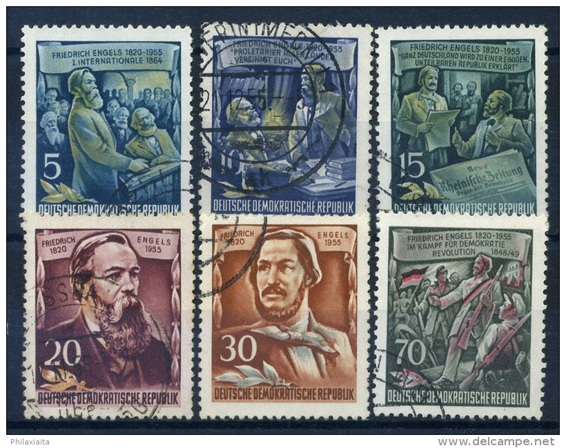 DDR Repubblica Democratica Tedesca 1955 Mi. 485-490 Usato 100% Friedrich Engels - Used Stamps