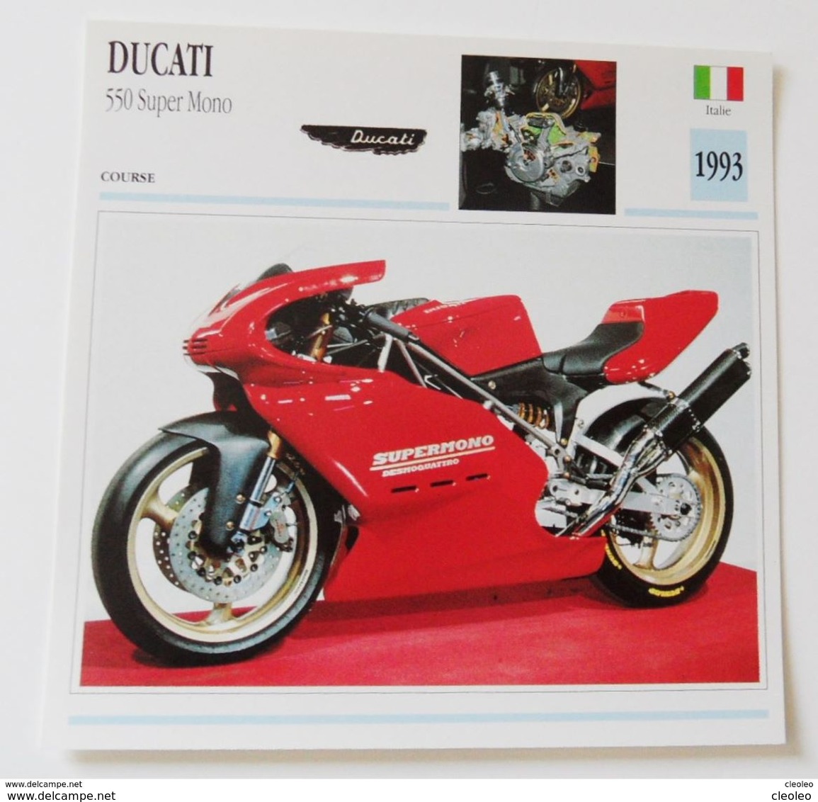 Fiche Technique MOTO Italie 1993 Ducati 550 Super Mono - Motos