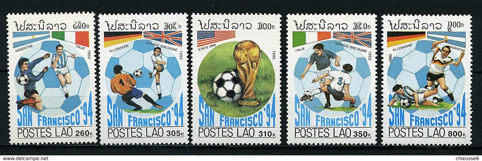 Laos ** N° 1041 à 1045 - "San Francisco 94" Coupe Du Monde De Foot Aux Etats Unis - - Laos