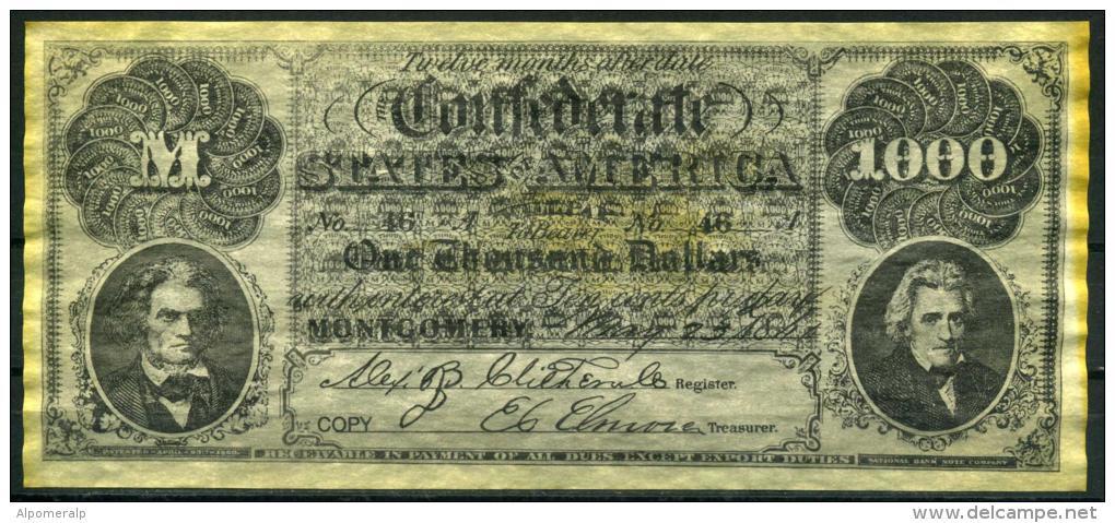 $1000 Confederate States Of America 1861 "REPLICA" - Valuta Della Confederazione (1861-1864)