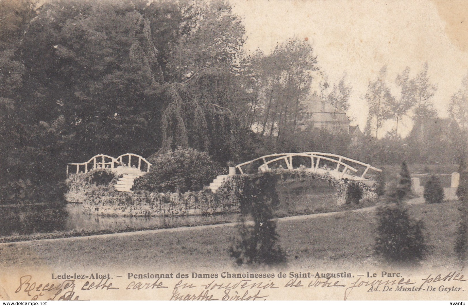 LEDE / LEDE BIJ AALST / PENSIONAAT  SINT AUGUSTINUS / HET PARK  1903 - Aalst