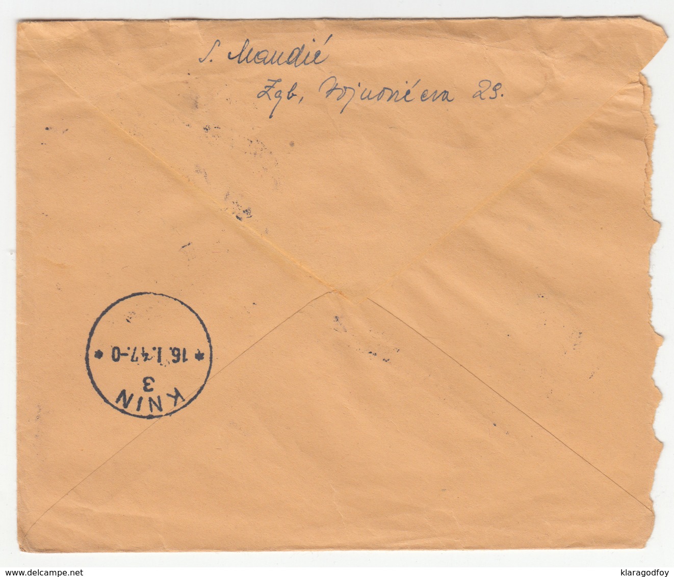 Yugoslavia, Letter Cover Registered Travelled 1947 Zagreb To Knin B180210 - Briefe U. Dokumente