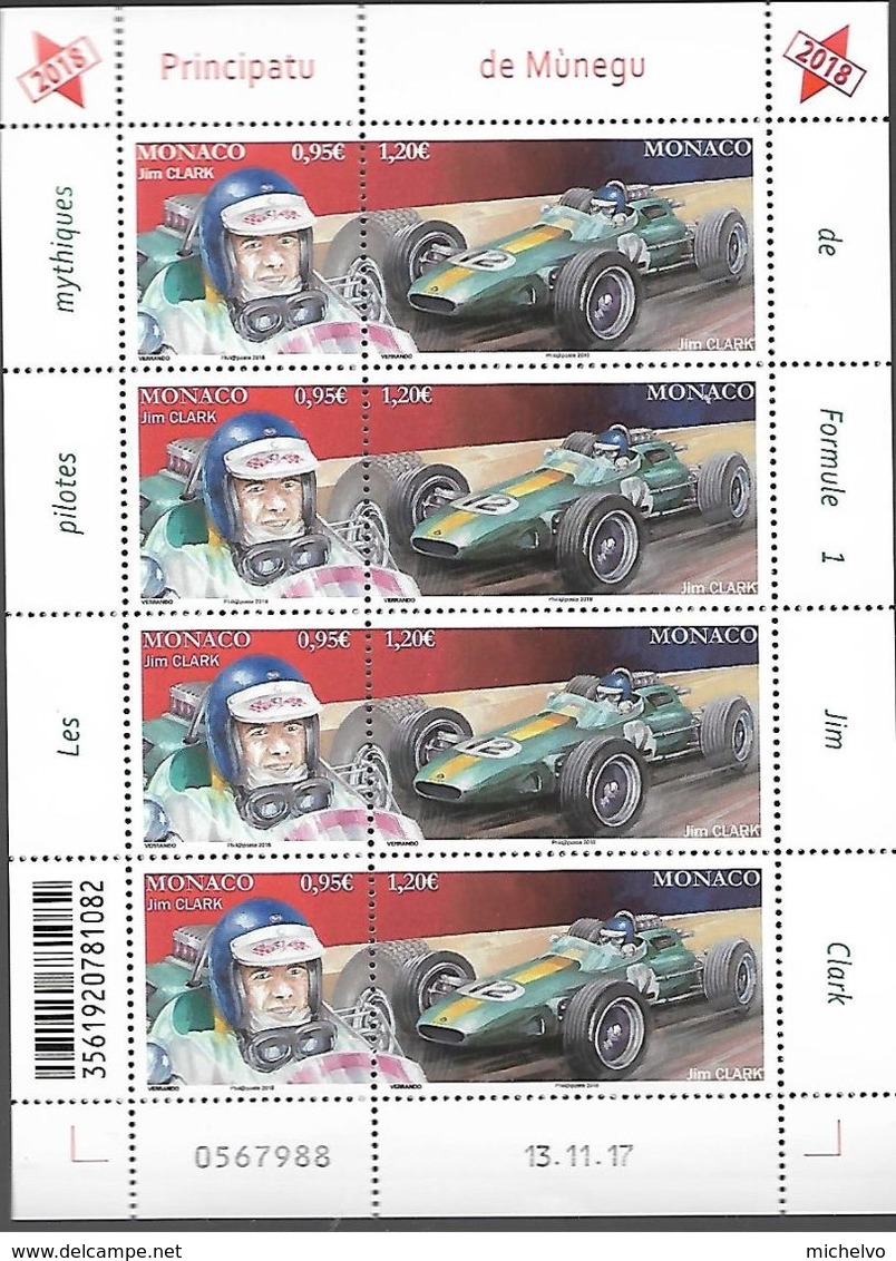 Monaco 2018 - Yv N° 3123 & 3124 ** - Jim Clark - Unused Stamps