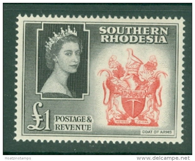 Southern Rhodesia: 1953   QE II - Pictorial   SG91     &pound;1    MH - Rhodesia Del Sud (...-1964)