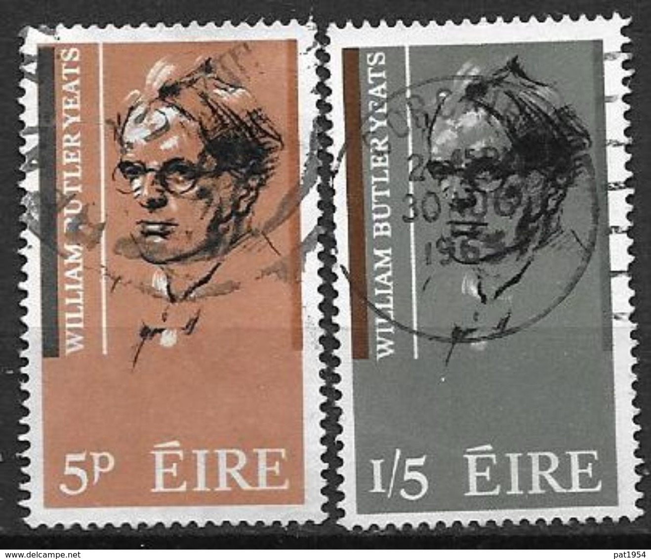 Irlande 1965 N°171/172 Oblitérés William Butter Yeats - Gebraucht