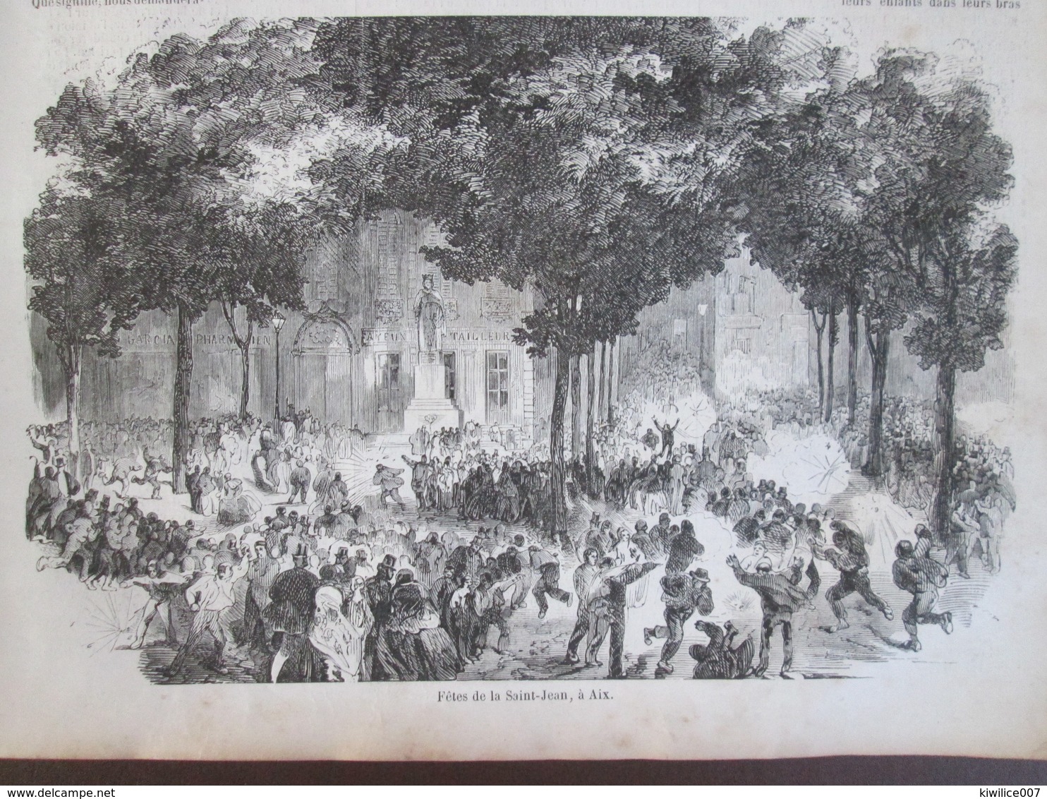 Gravure 1858 La Fête Dieu à TOULON - Toulon