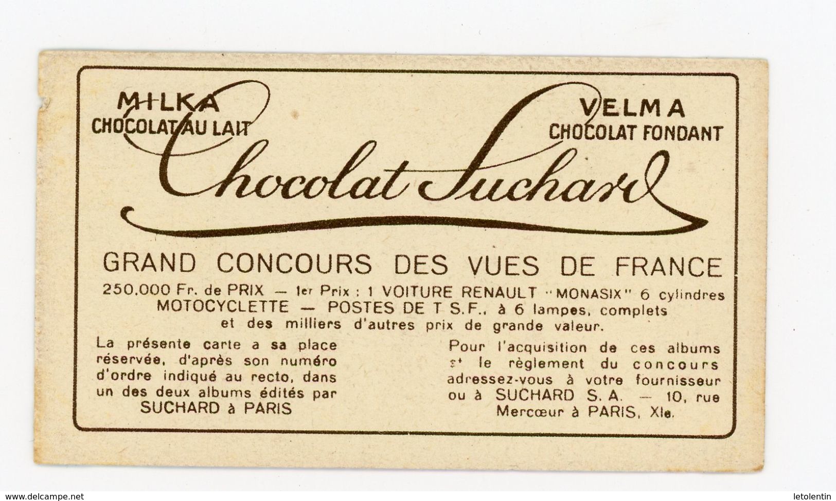 CHOCOLAT SUCHARD - VUES DE FRANCE - 97 - SISTERON, VUE GENERALE (BASSES ALPES) - Suchard