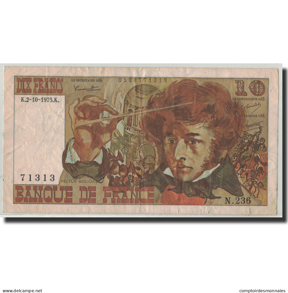 France, 10 Francs, 10 F 1972-1978 ''Berlioz'', 1975, 1975-10-02, TB - 10 F 1972-1978 ''Berlioz''