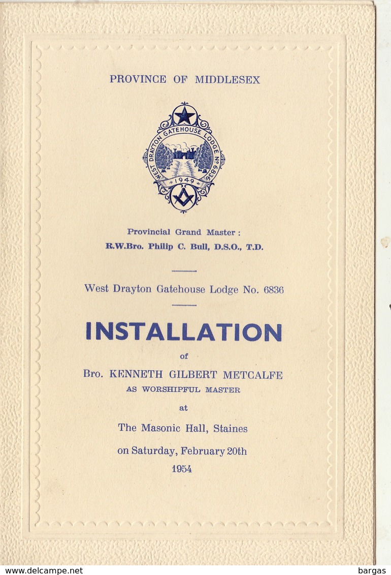 Franc Maçon Maçonnique Loge Lodge West Drayton Gatehouse Masonic Halll Staines - Programmes