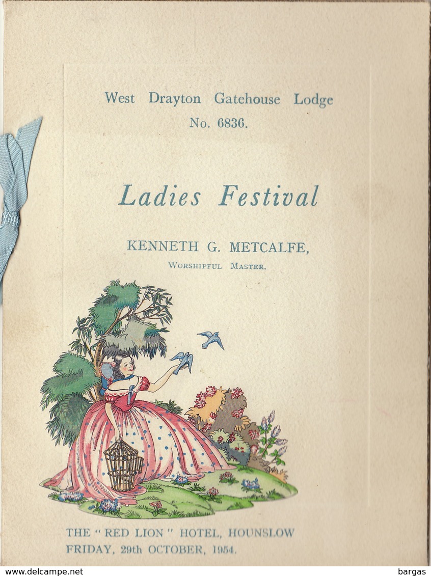 Franc Maçon Maçonnique Loge Draytonian Lodge Drayton Ladies Festival  Hounslow Angleterre England Masonic - Programma's