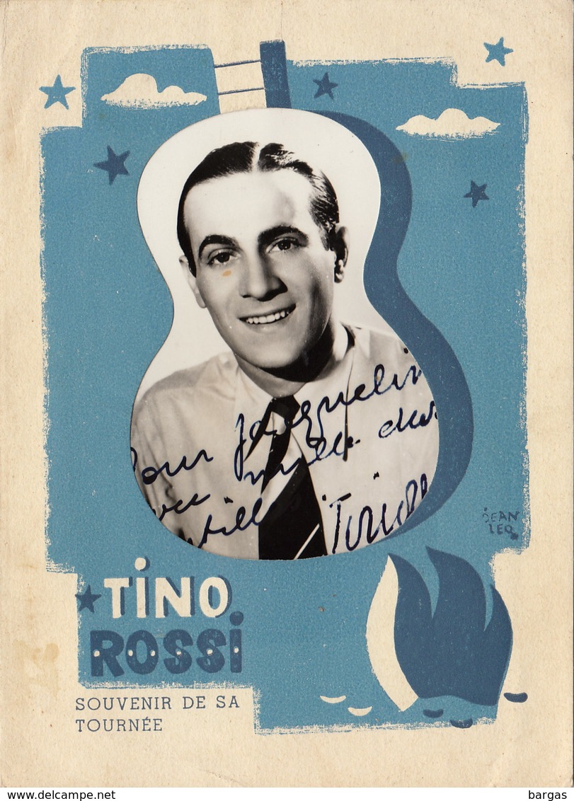 Carte Photo Dans Sa Pochette Autographe De Tino Rossi - Autres & Non Classés