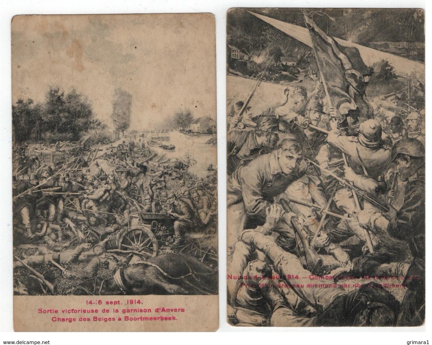 WO I :L'Armée Belge 1914 à Boortmeerbeek,Liége,Yser,Anvers ( 7 Cartes PhoB ) - Patriotiques