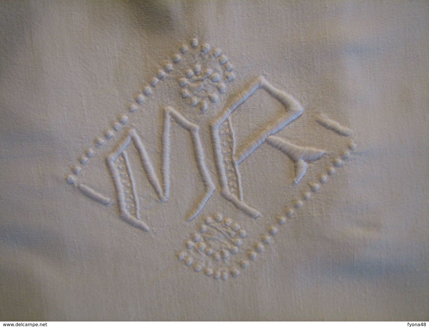 187 - Drap Brodé De Jours échelle Et Monogrammé MB - Bed Sheets