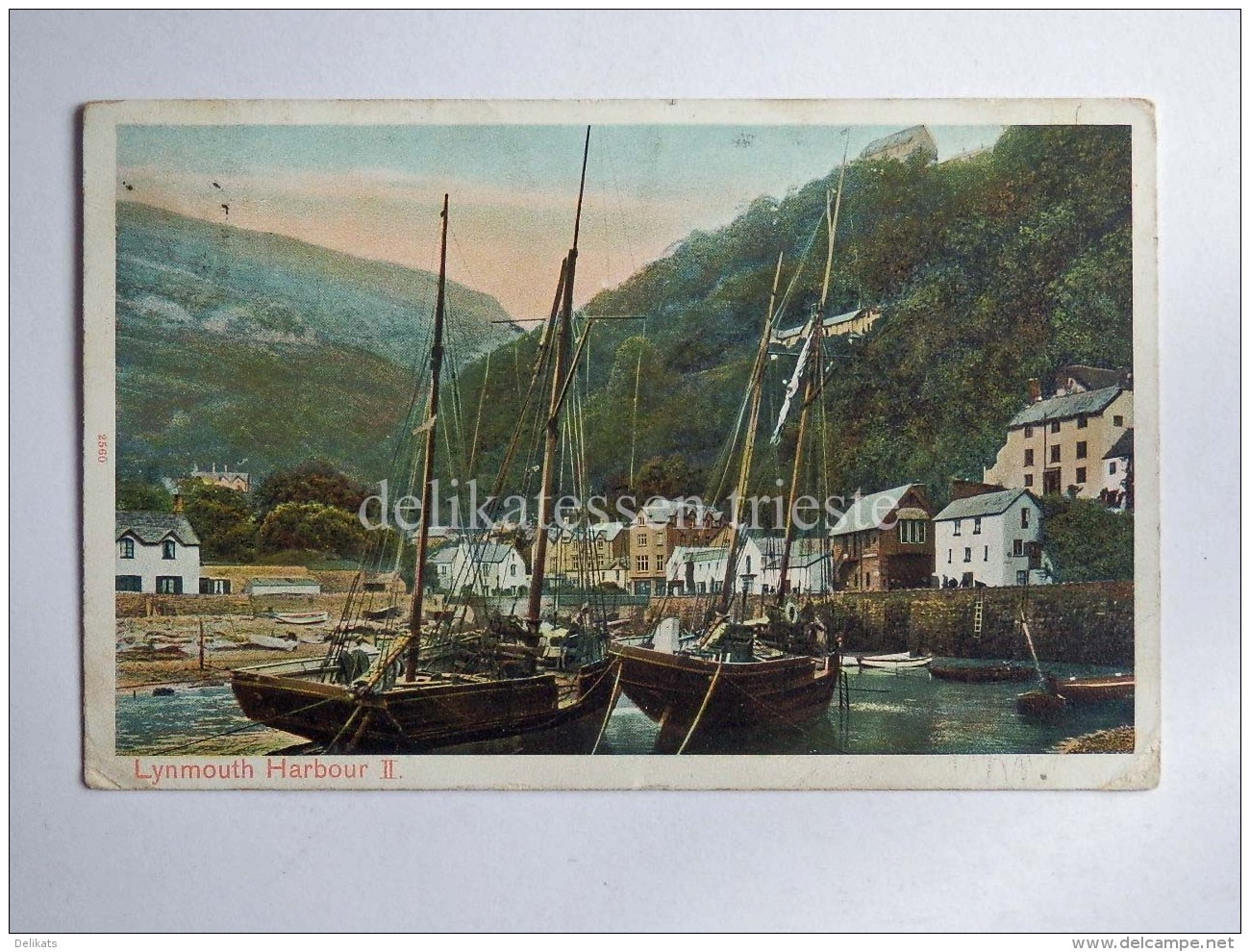 UK DEVON LYNMOUTH Boat Harbour Old Postcard - Lynmouth & Lynton