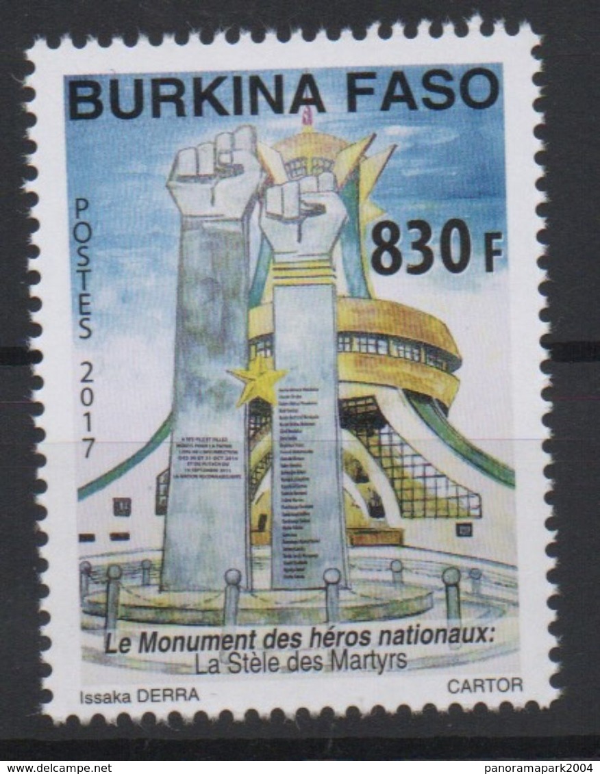 Burkina Faso 2017 Mi. ? Le Monument Des Héros Nationaux La Stèle Des Martyrs 1 Val. ** - Burkina Faso (1984-...)