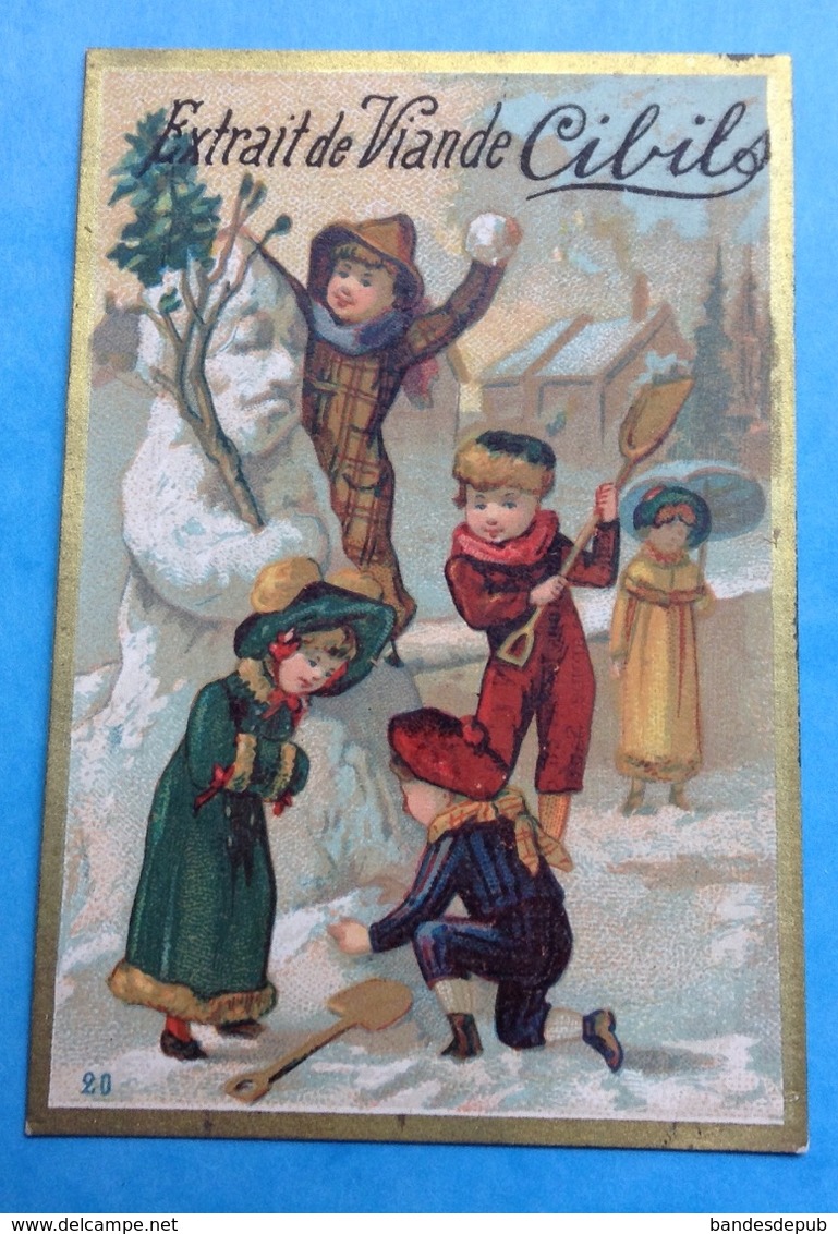 Cibils Chromo Dorée Hiver Enfants Bonhomme Neige - Autres & Non Classés