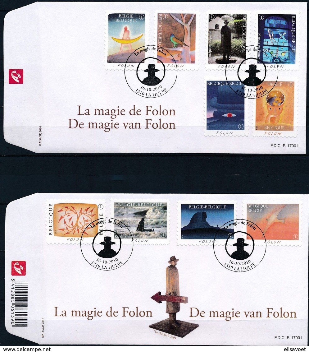 Belgie Belgique  2010 OCBn° FDC 4069-4078 (o) Oblitéré  Cote 16,00 Euro  Magie Van Folon - 2001-2010